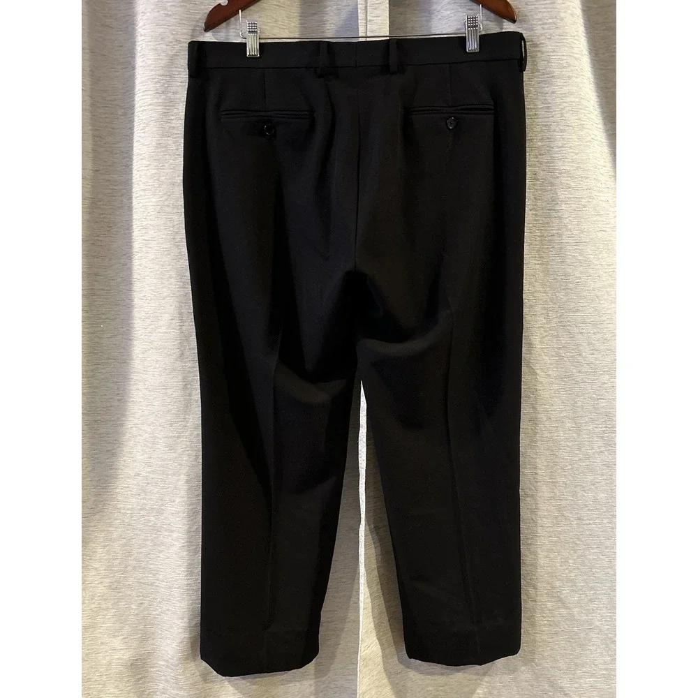 Vtg USA Made Tommy‎ Hilfiger 42R 36X32 Black Mens Jacket Pants Suit
